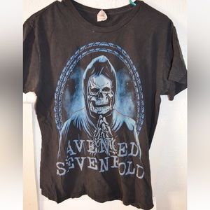 Vintage Avenged Sevenfold T Shirt Black Grim Reaper Skull Men's SZ M